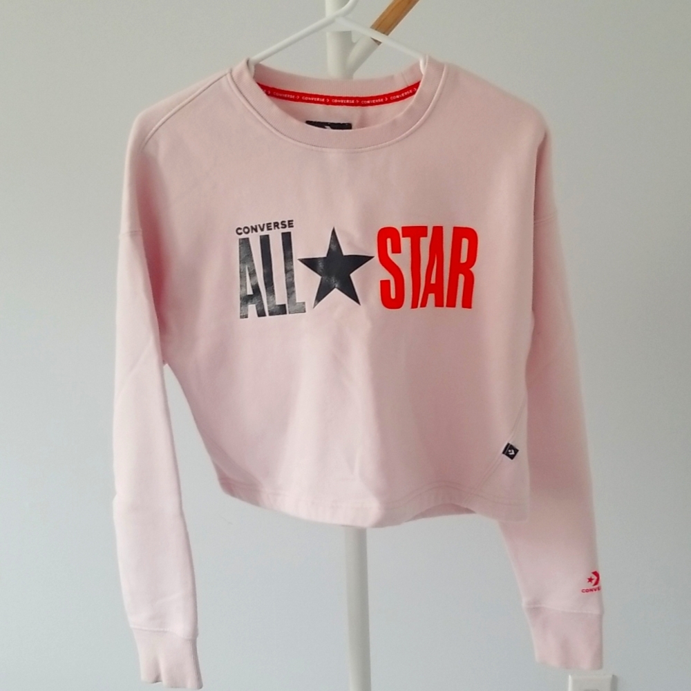 Light pink cropped Converse sweater